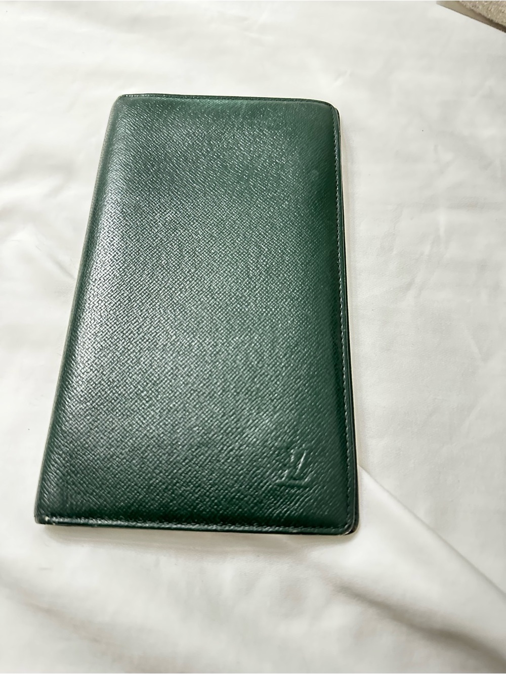 Louis Vuitton Green Textured Leather Long Card & Key Holder